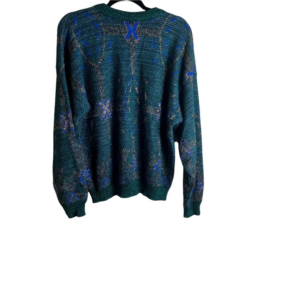 Vintage 90's Bachrach Mens Green Crew Neck Long Sleeve Pullover Sweater XXL